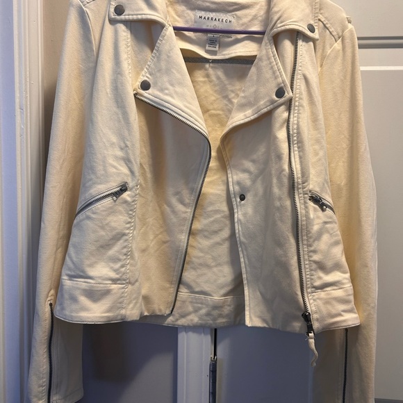 Marrakech Women's Cream Leather Jacket - Picture 1 of 2